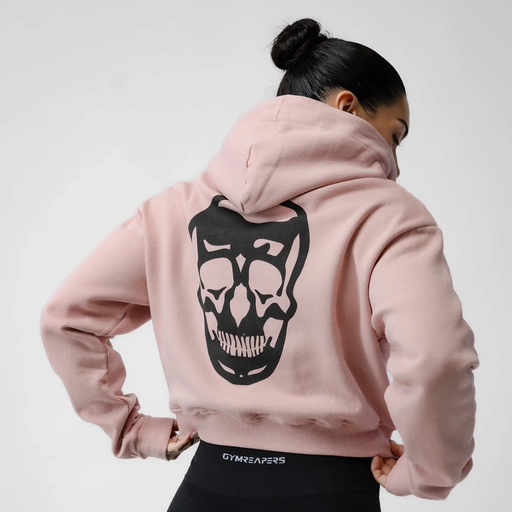 GymReapers CROPPED ZIP-UP HOODIE - MAUVE